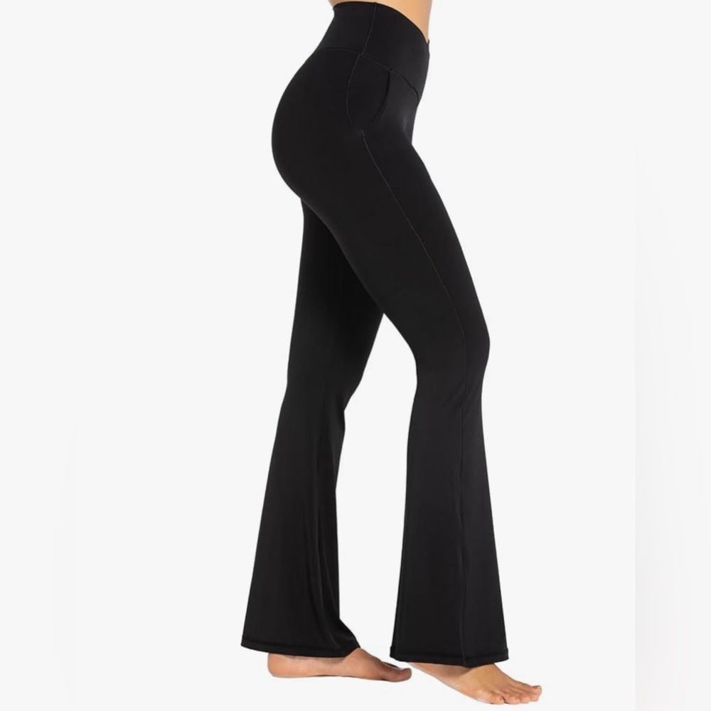 Sunzel Black Stretchy Leggings with Flared Design Tummy control Sz S